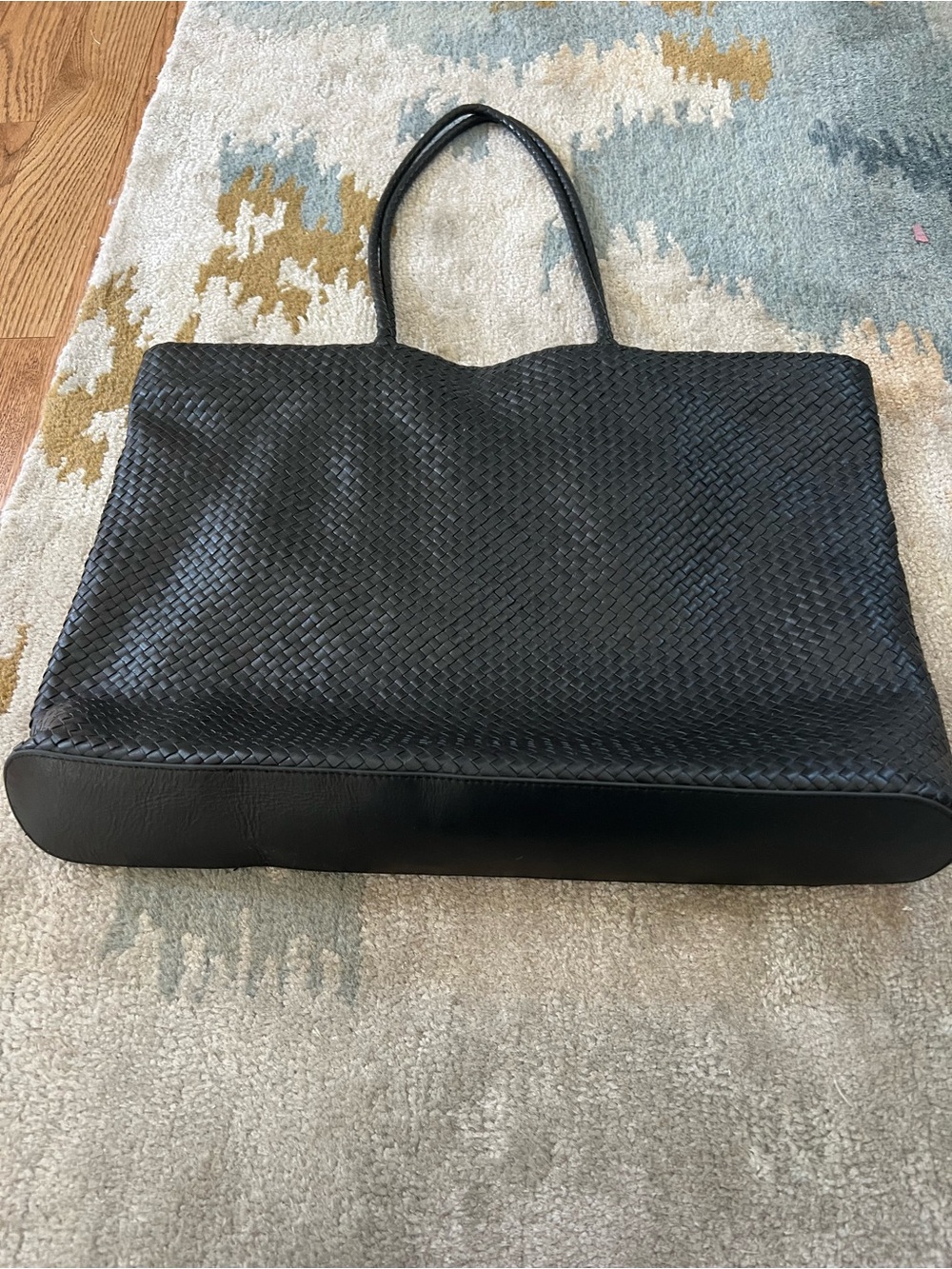Beautiful Quince Siena Handwoven Leather Tote Bag in Black - Excellent Condition